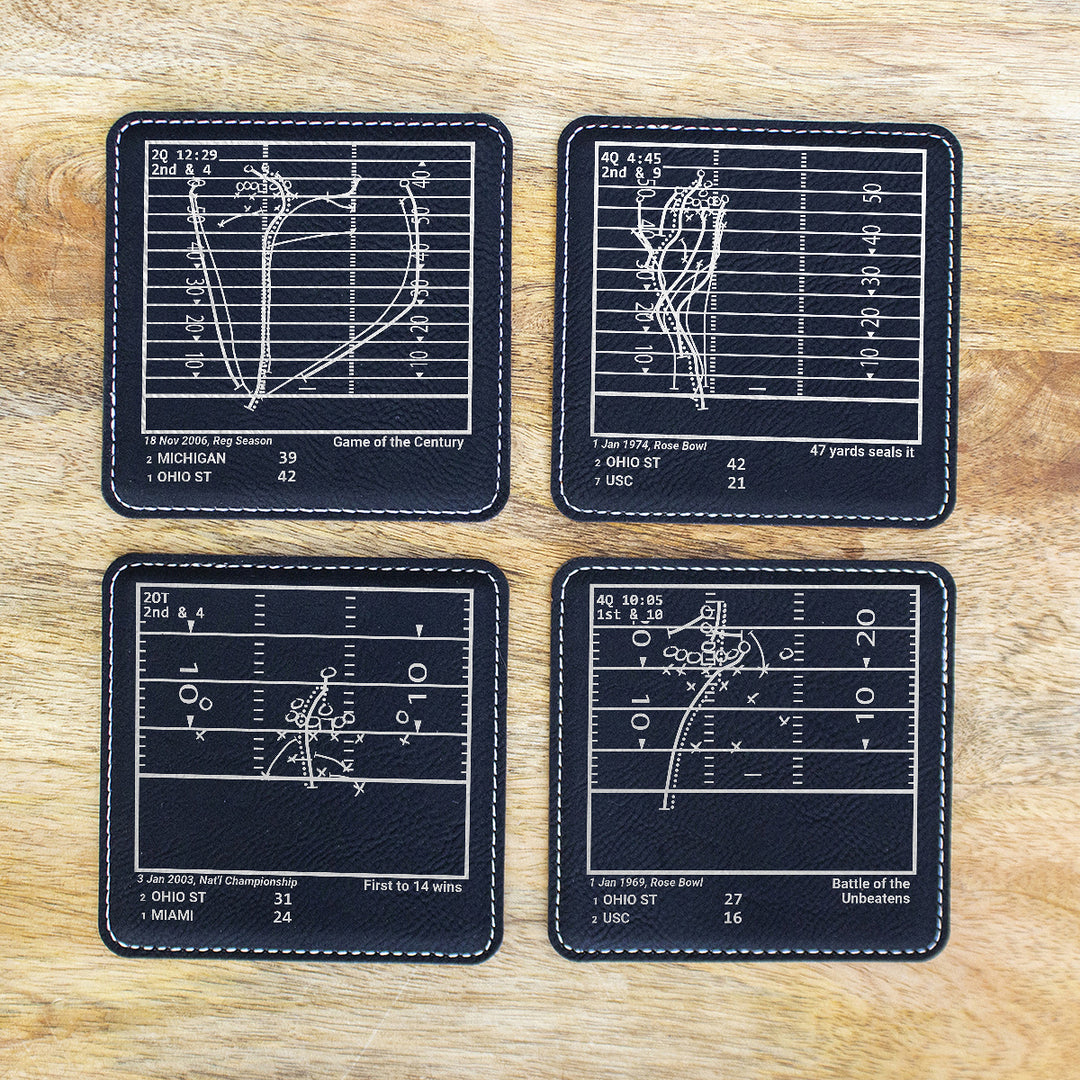 Greatest Ohio State Football Plays: Leatherette Coasters (Set of 4)
