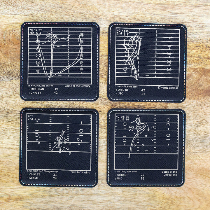 Greatest Ohio State Football Plays: Leatherette Coasters (Set of 4)