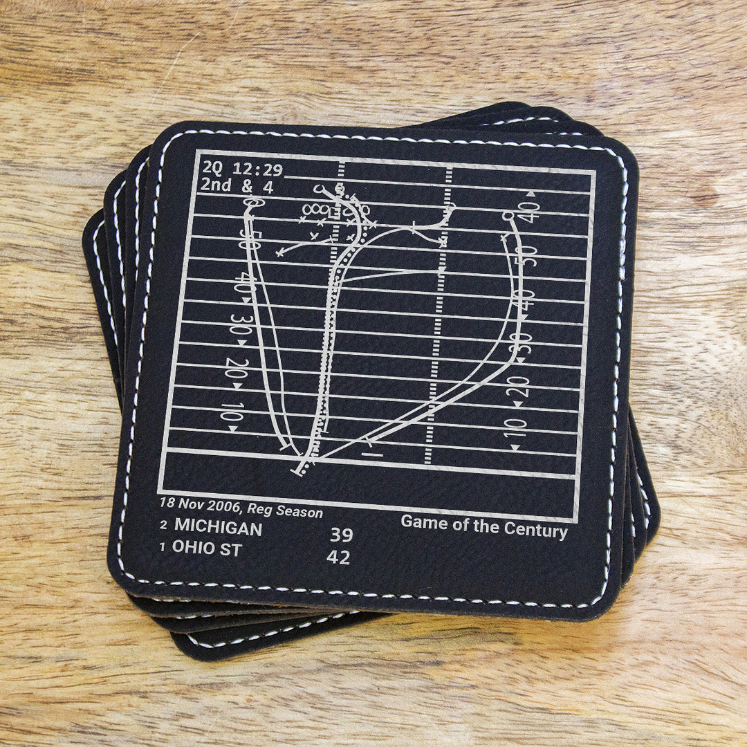 Greatest Ohio State Football Plays: Leatherette Coasters (Set of 4)