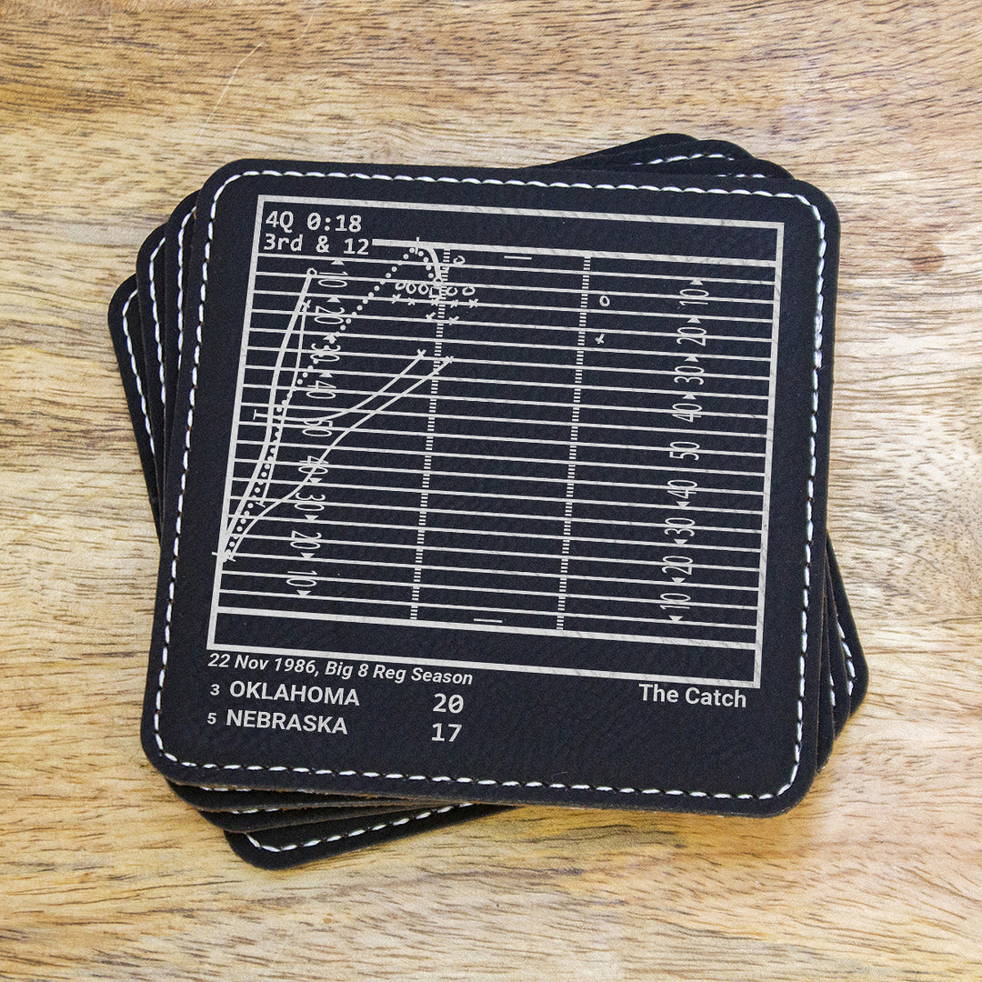 Greatest Oklahoma Football Plays: Leatherette Coasters (Set of 4)
