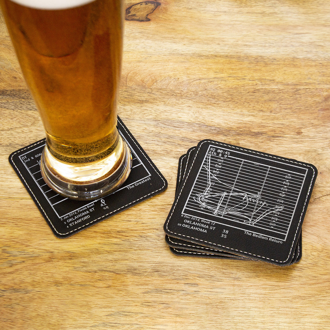 Greatest Oklahoma State Football Plays: Leatherette Coasters (Set of 4)
