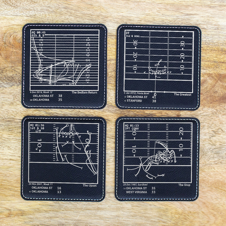 Greatest Oklahoma State Football Plays: Leatherette Coasters (Set of 4)