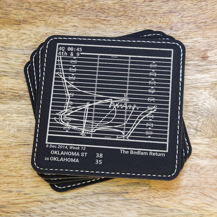 Greatest Oklahoma State Football Plays: Leatherette Coasters (Set of 4)