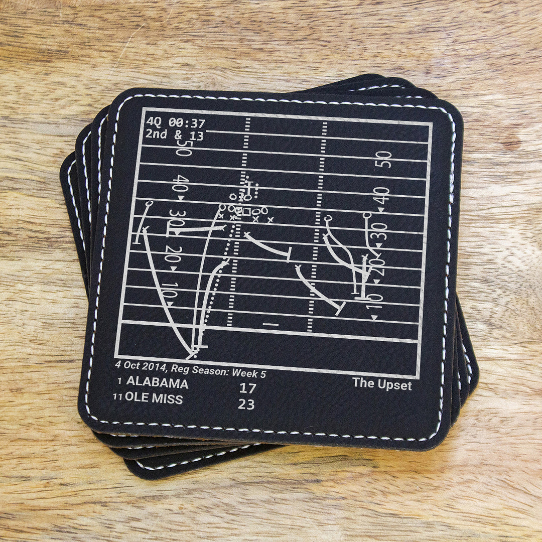 Greatest Ole Miss Football Plays: Leatherette Coasters (Set of 4)