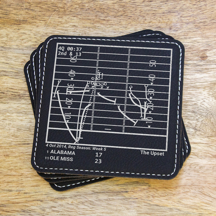 Greatest Ole Miss Football Plays: Leatherette Coasters (Set of 4)