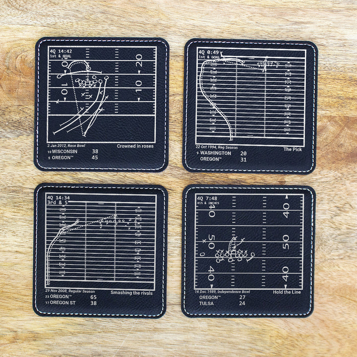 Greatest Oregon Football Plays: Leatherette Coasters (Set of 4)