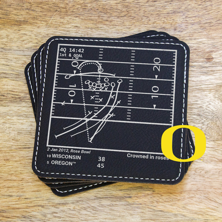 Greatest Oregon Football Plays: Leatherette Coasters (Set of 4)