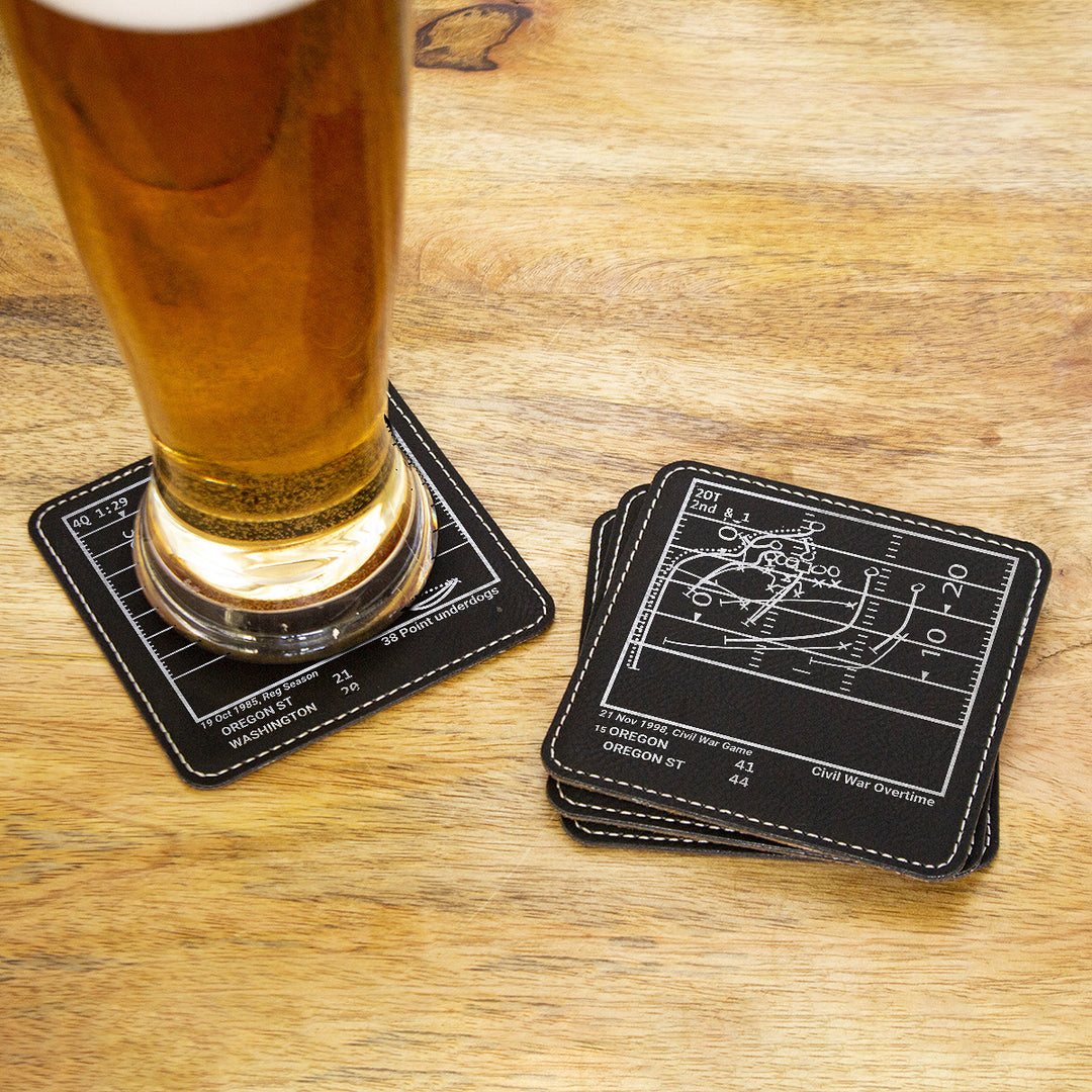 Greatest Oregon State Football Plays: Leatherette Coasters (Set of 4)