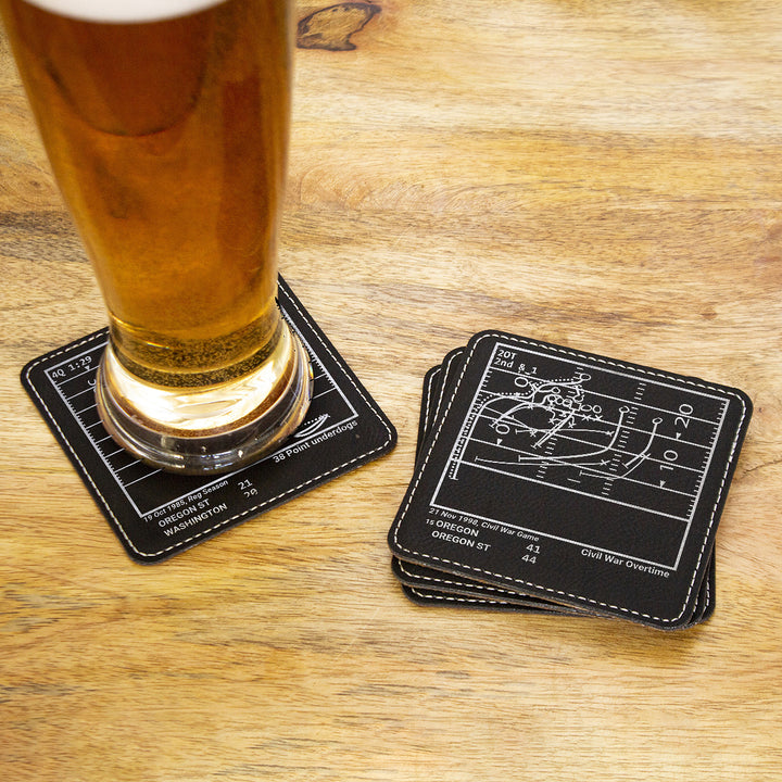 Greatest Oregon State Football Plays: Leatherette Coasters (Set of 4)