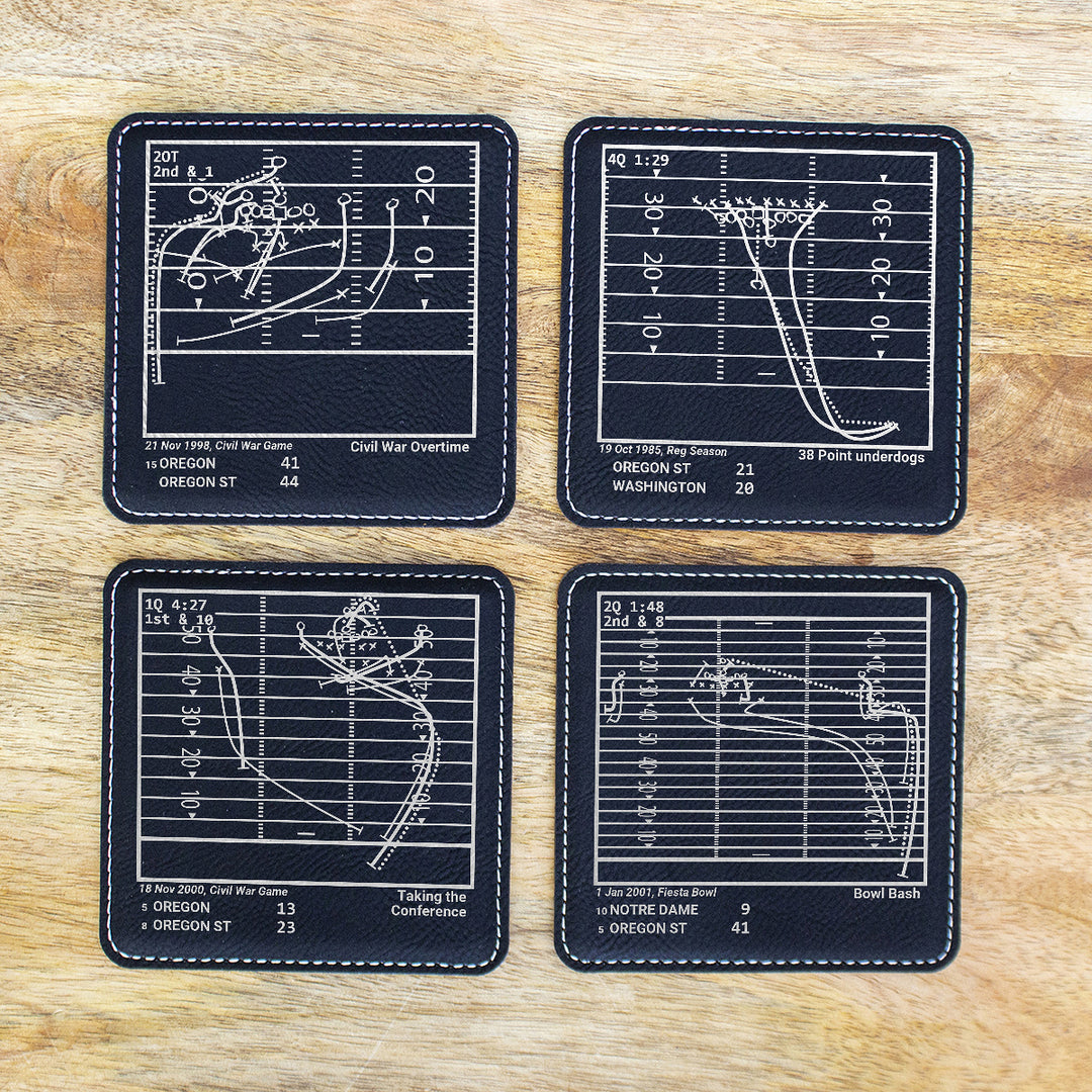 Greatest Oregon State Football Plays: Leatherette Coasters (Set of 4)