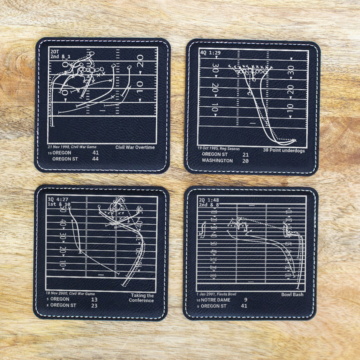 Greatest Oregon State Football Plays: Leatherette Coasters (Set of 4)