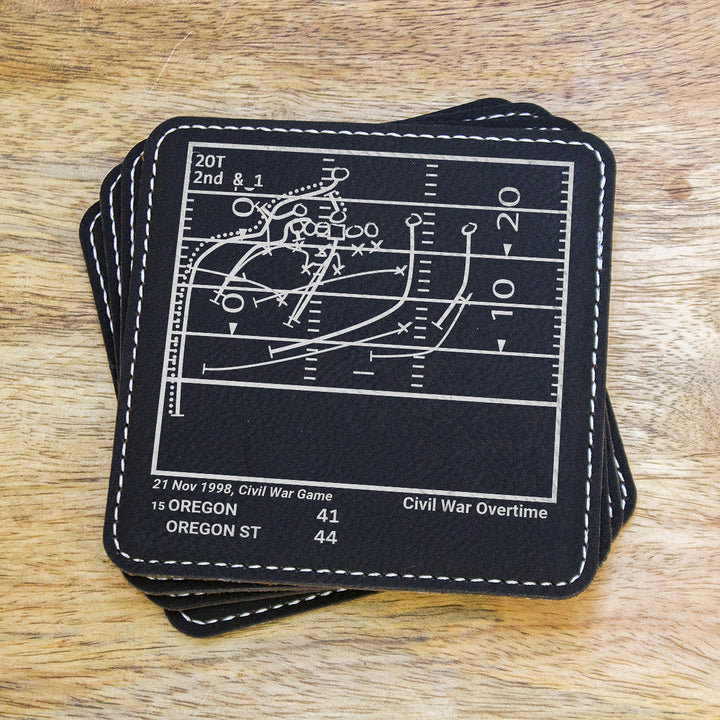 Greatest Oregon State Football Plays: Leatherette Coasters (Set of 4)