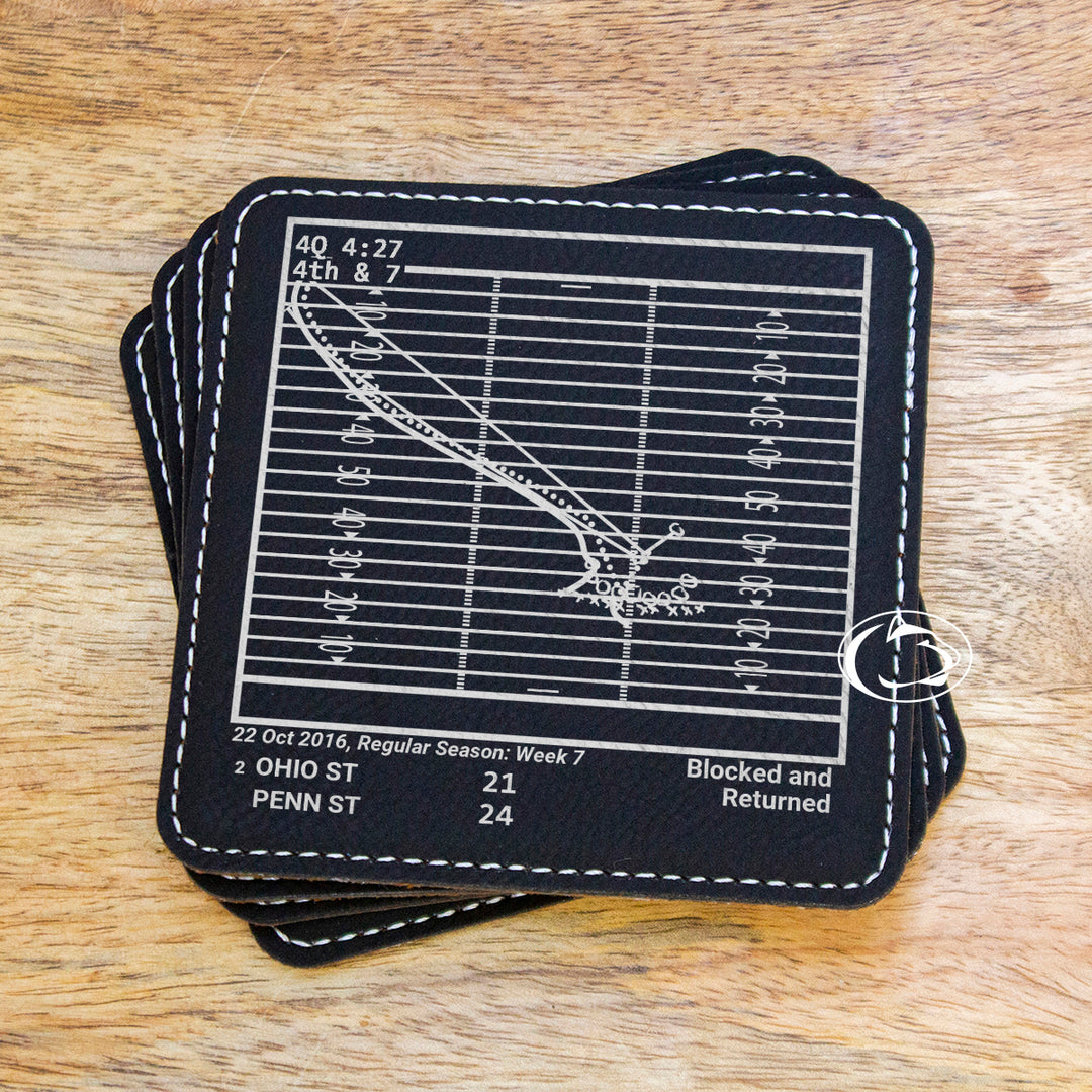 Penn State Football Greatest Plays: Leatherette Coasters (Set of 4)