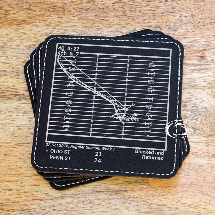 Penn State Football Greatest Plays: Leatherette Coasters (Set of 4)