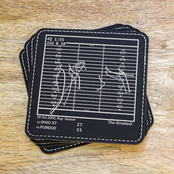 Greatest Purdue Football Plays: Leatherette Coasters (Set of 4)