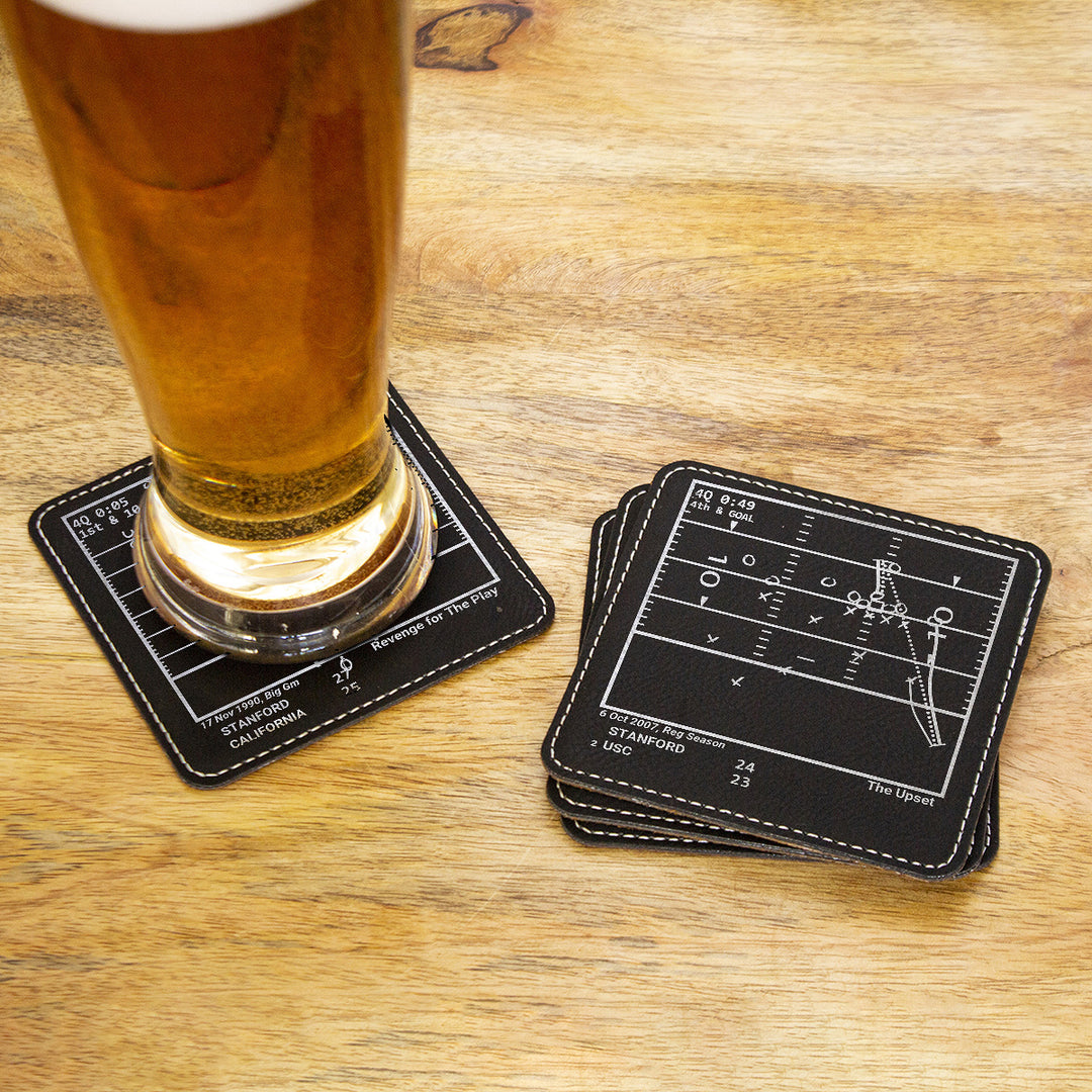 Greatest Stanford Football Plays: Leatherette Coasters (Set of 4)