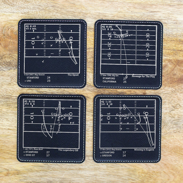 Greatest Stanford Football Plays: Leatherette Coasters (Set of 4)