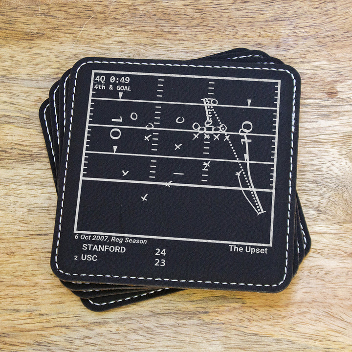 Greatest Stanford Football Plays: Leatherette Coasters (Set of 4)