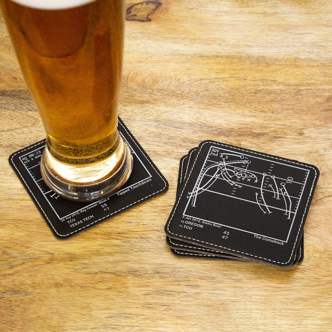 Greatest TCU Football Plays: Leatherette Coasters (Set of 4)