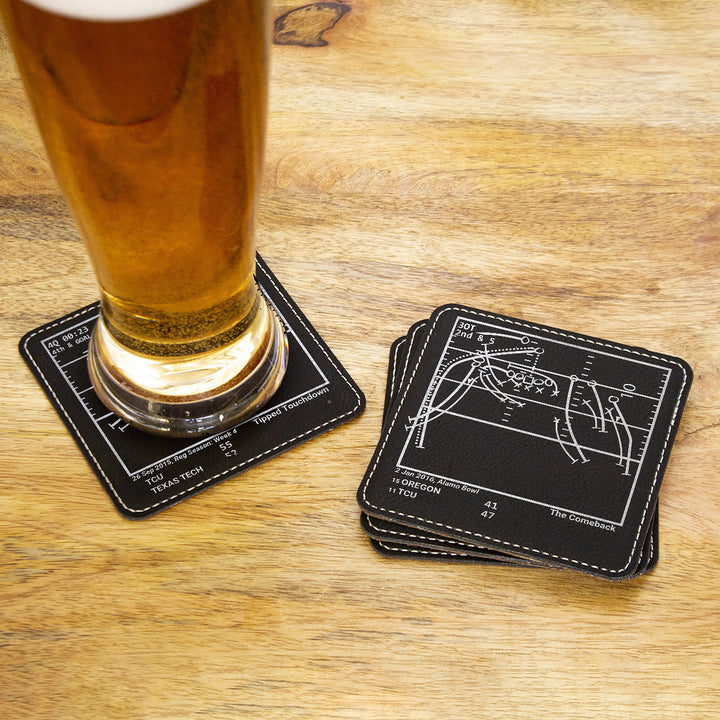 Greatest TCU Football Plays: Leatherette Coasters (Set of 4)
