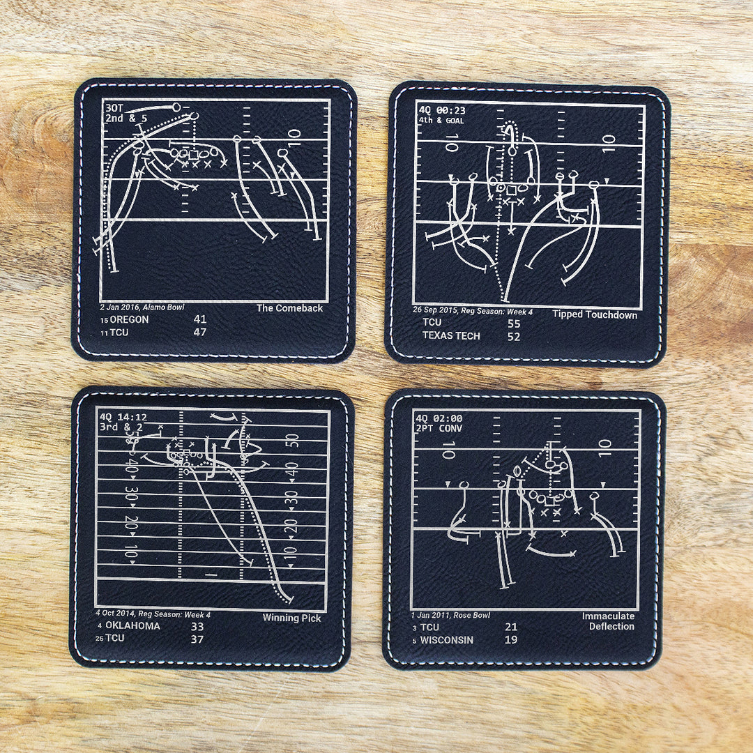 Greatest TCU Football Plays: Leatherette Coasters (Set of 4)