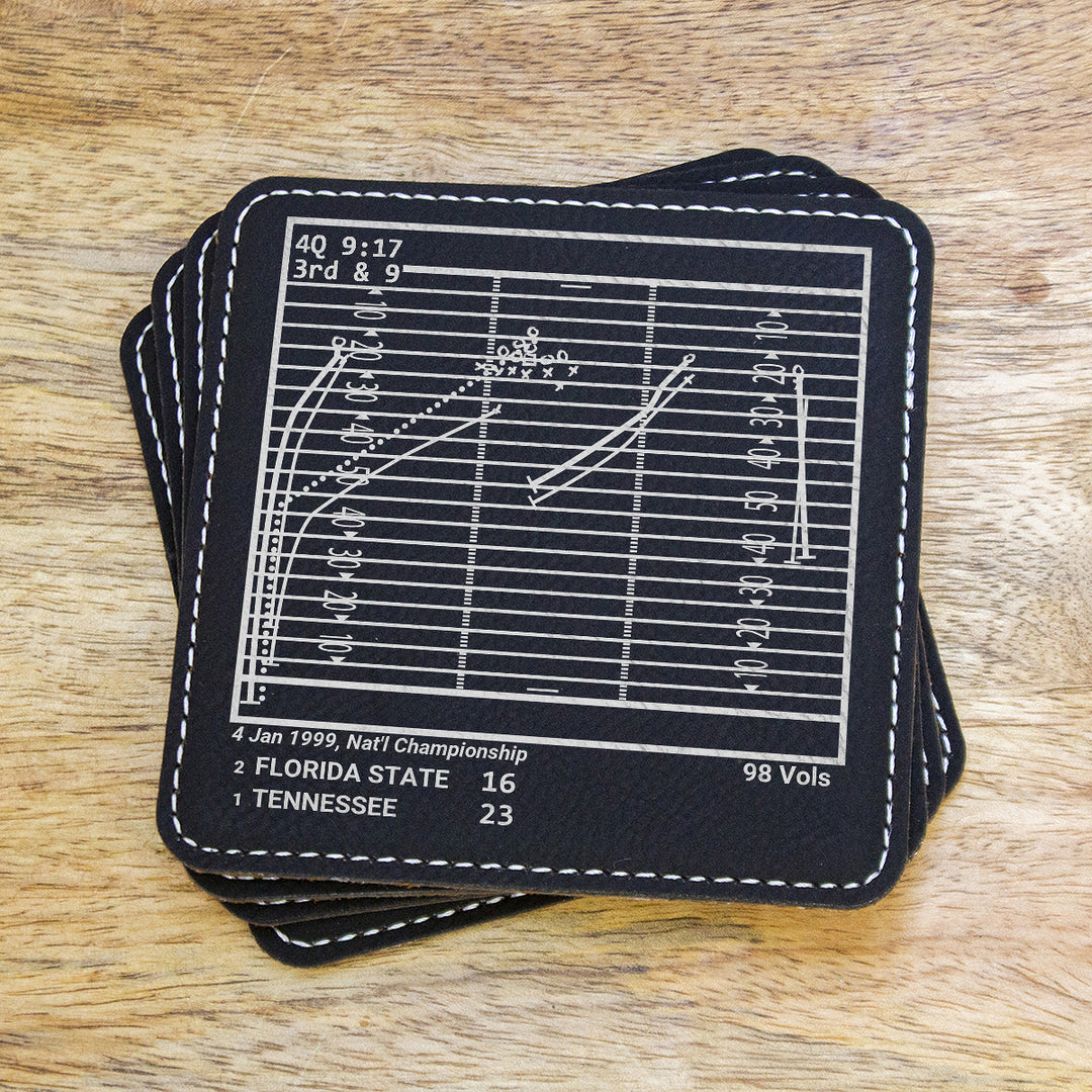 Greatest Tennessee Football Plays: Leatherette Coasters (Set of 4)