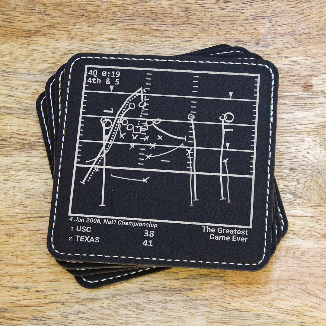 Greatest Texas Football Plays: Leatherette Coasters (Set of 4)