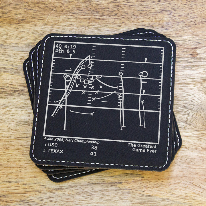 Greatest Texas Football Plays: Leatherette Coasters (Set of 4)
