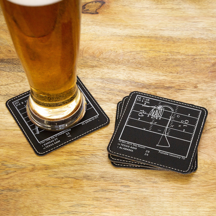 Greatest Texas A&M Football Plays: Leatherette Coasters (Set of 4)