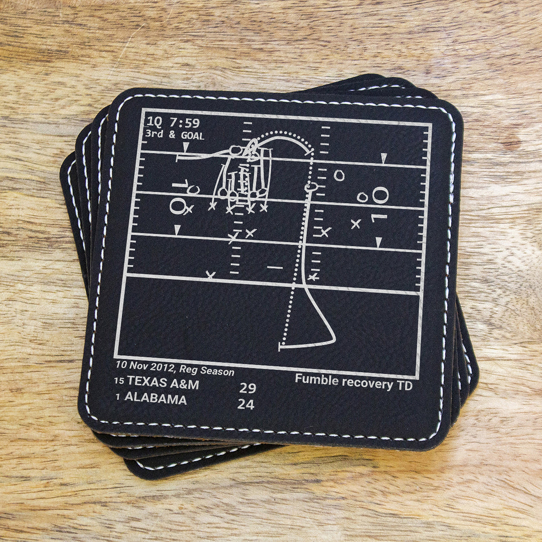 Greatest Texas A&M Football Plays: Leatherette Coasters (Set of 4)