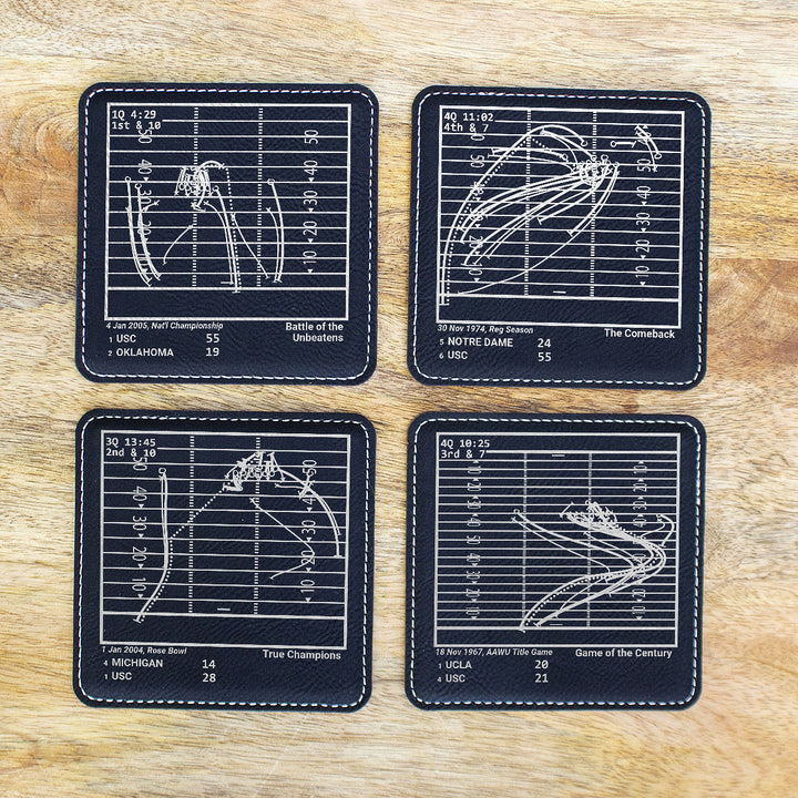 Greatest USC Football Plays: Leatherette Coasters (Set of 4)