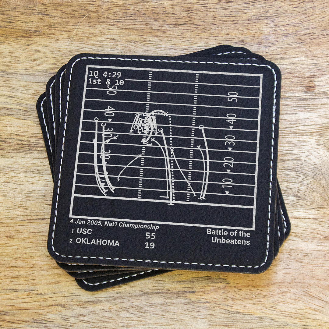 Greatest USC Football Plays: Leatherette Coasters (Set of 4)