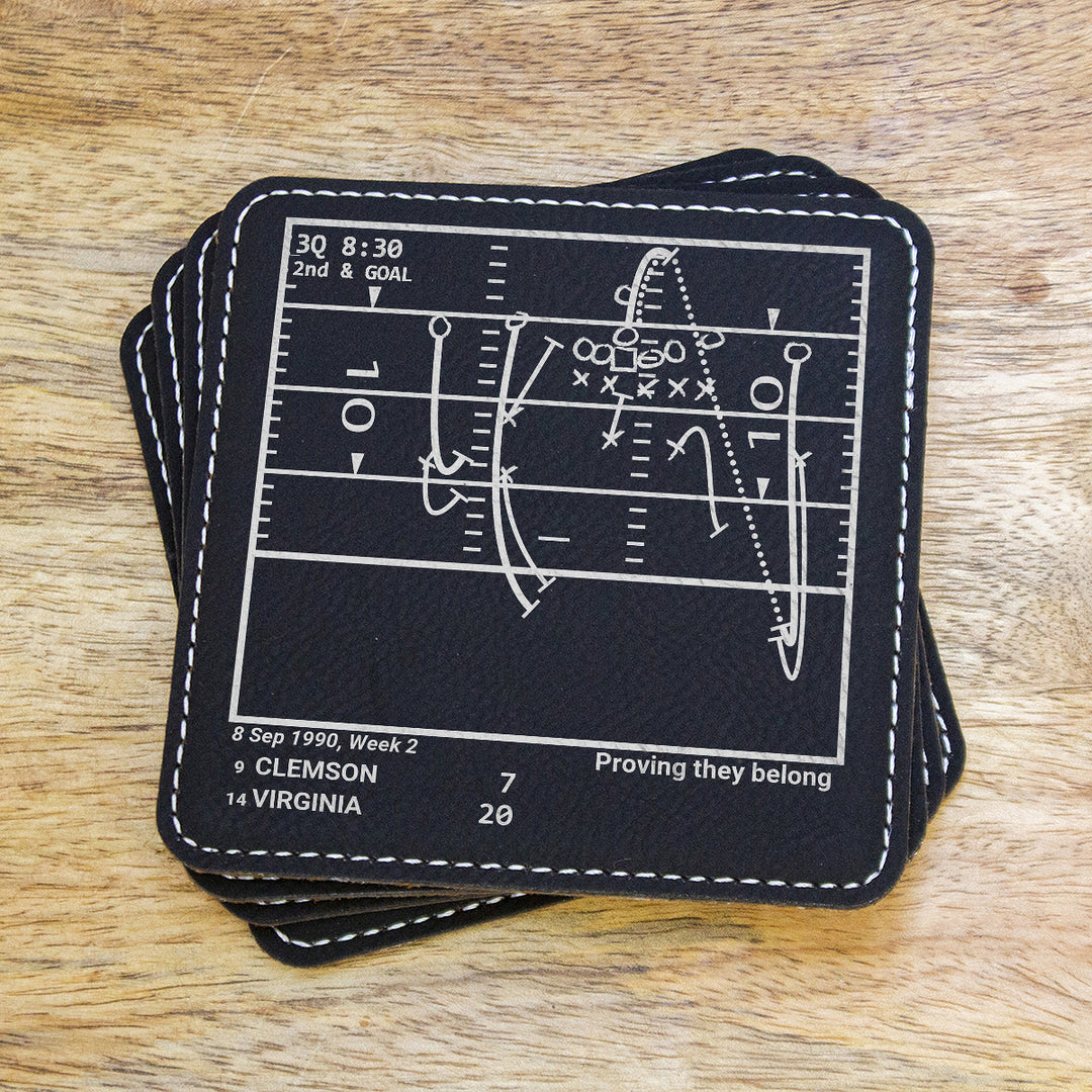 Greatest Virginia Football Plays: Leatherette Coasters (Set of 4)