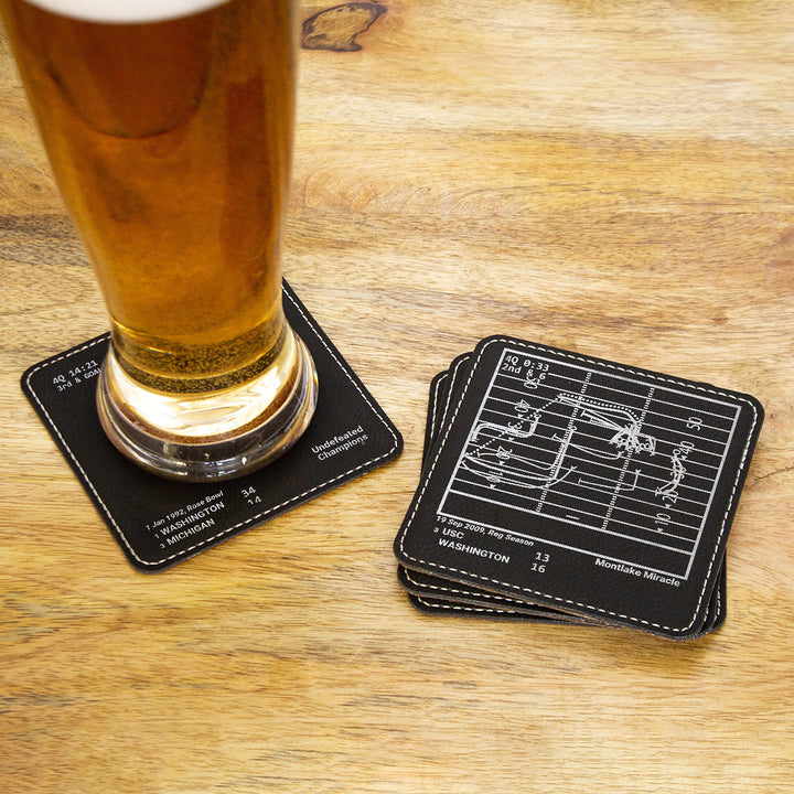 Greatest Washington Football Plays: Leatherette Coasters (Set of 4)