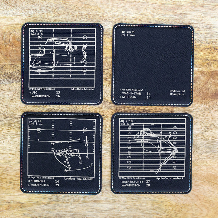 Greatest Washington Football Plays: Leatherette Coasters (Set of 4)