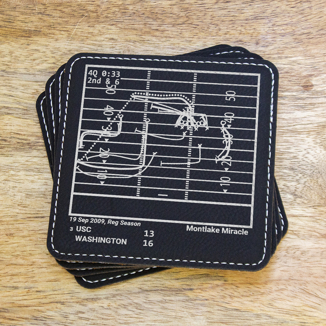 Greatest Washington Football Plays: Leatherette Coasters (Set of 4)