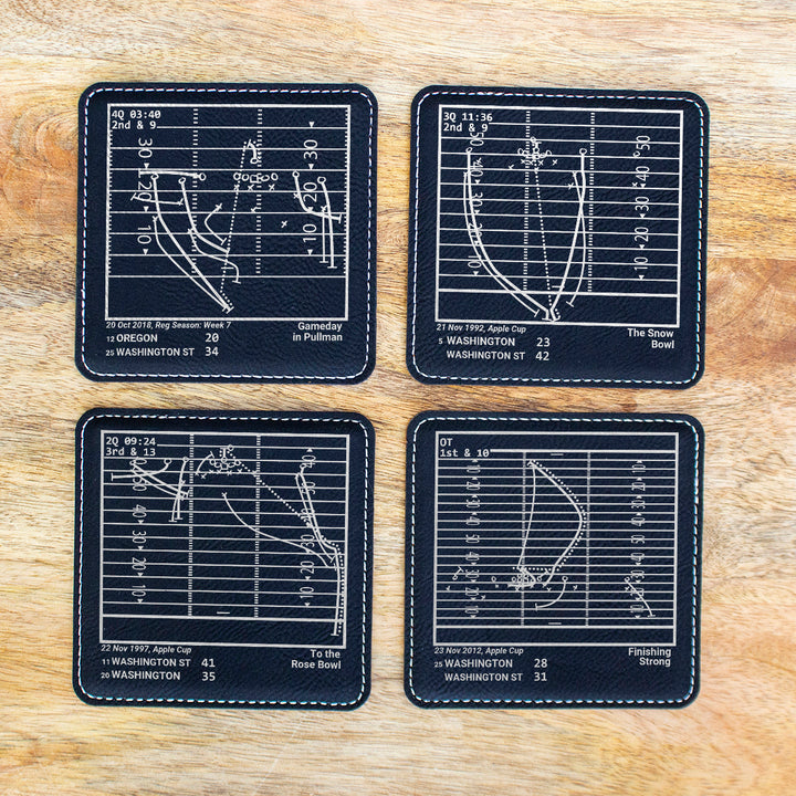 Washington State Football Greatest Plays: Leatherette Coasters (Set of 4)