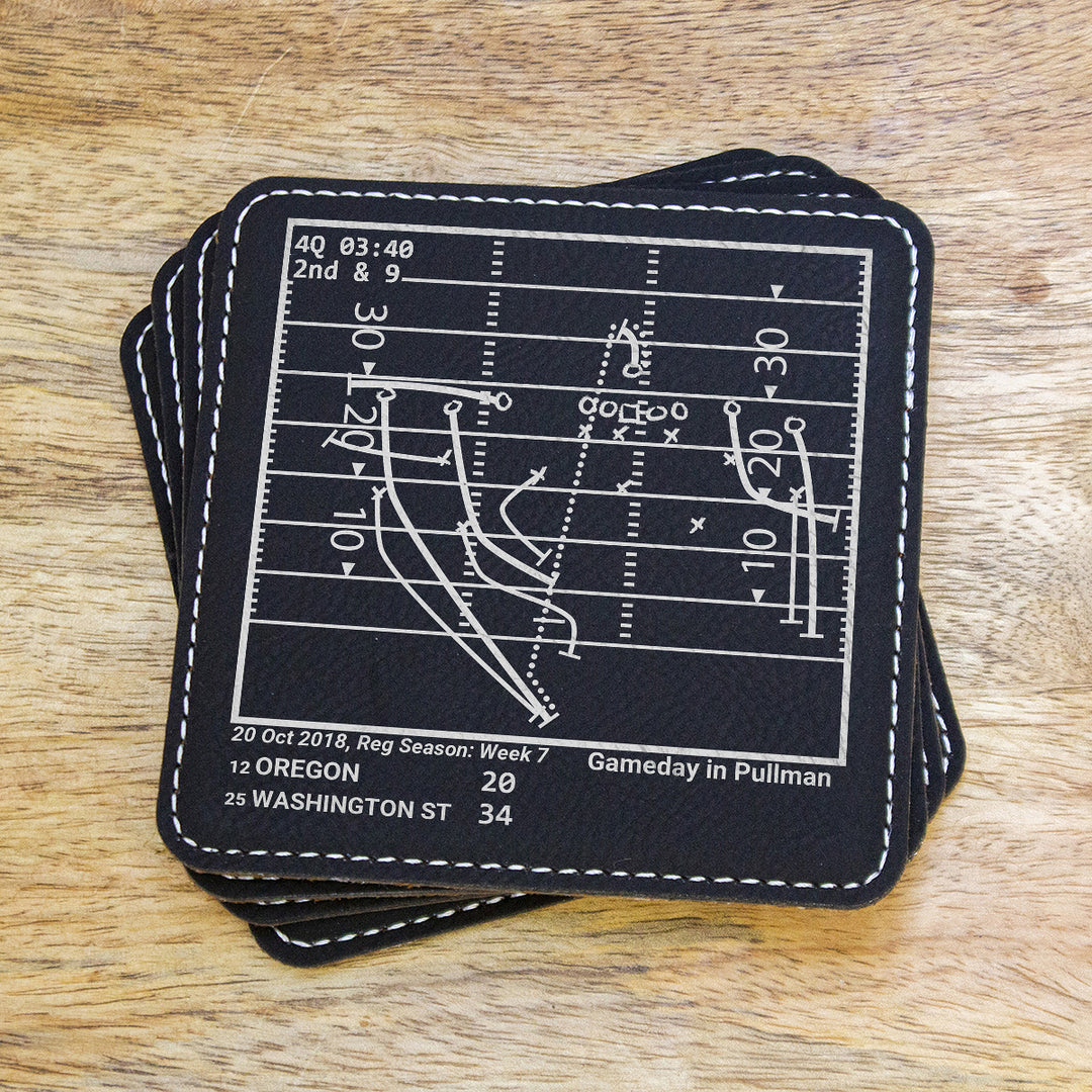 Greatest Washington State Football Plays: Leatherette Coasters (Set of 4)