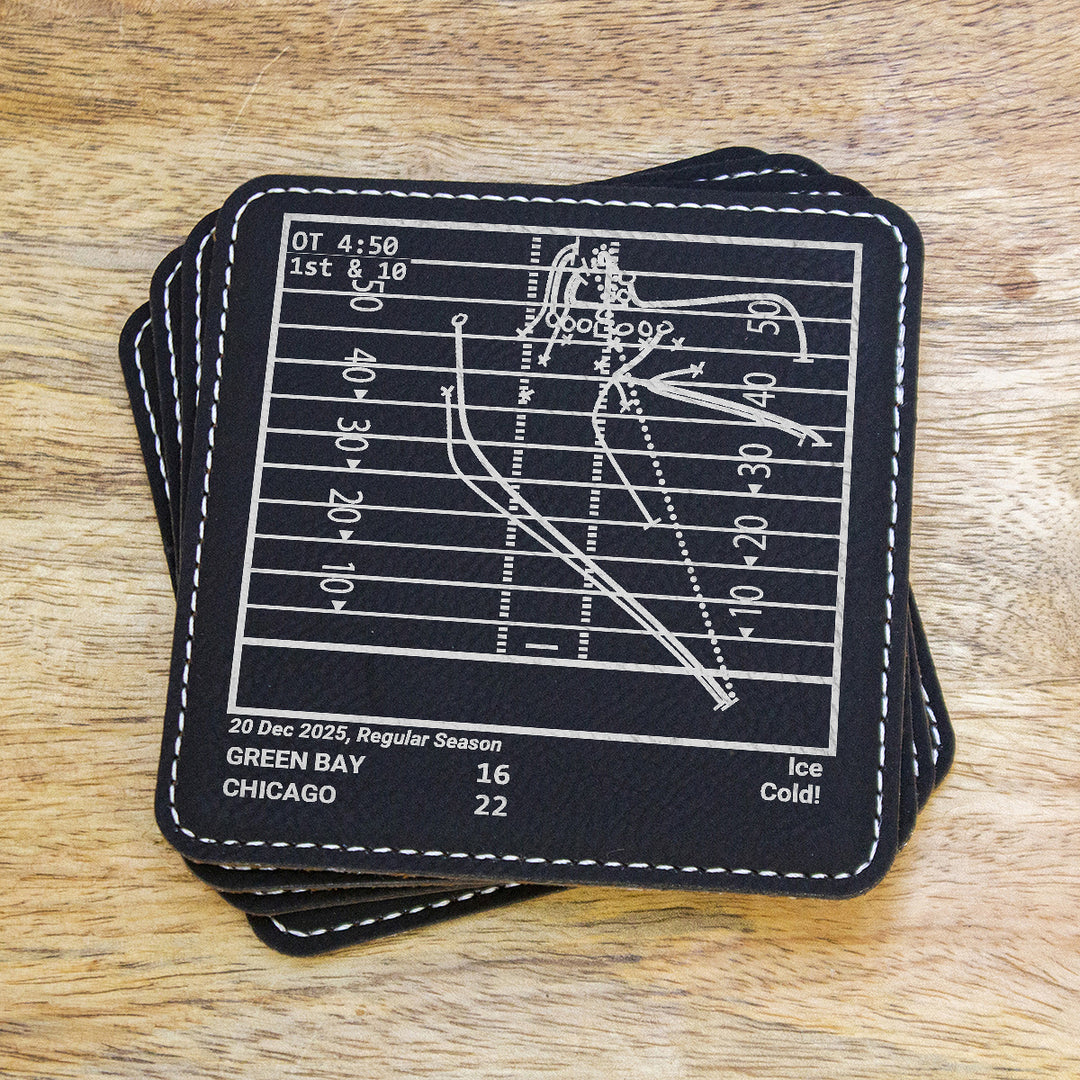 Chicago Bears Greatest Plays: Leatherette Coasters (Set of 4)
