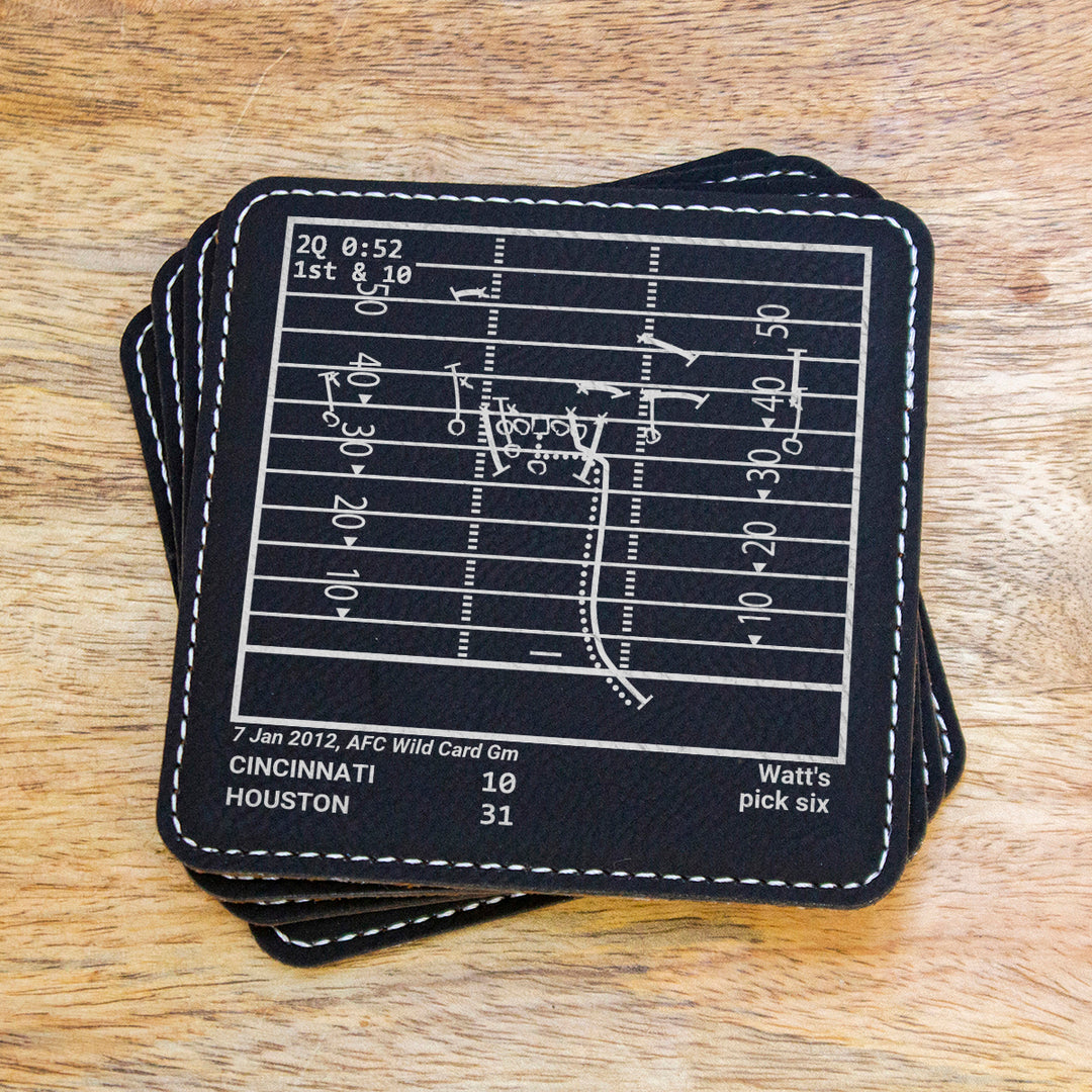 Houston Texans Greatest Plays: Leatherette Coasters (Set of 4)