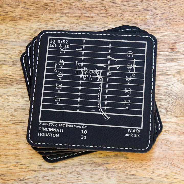 Houston Texans Greatest Plays: Leatherette Coasters (Set of 4)