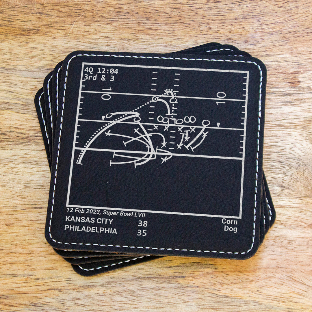 <b>2023 Champions</b> Chiefs Plays: Leatherette Coasters (Set of 4)