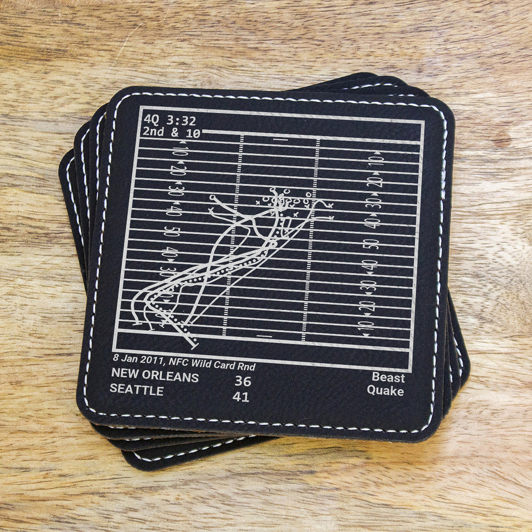 Seattle Seahawks Greatest Plays: Leatherette Coasters (Set of 4)