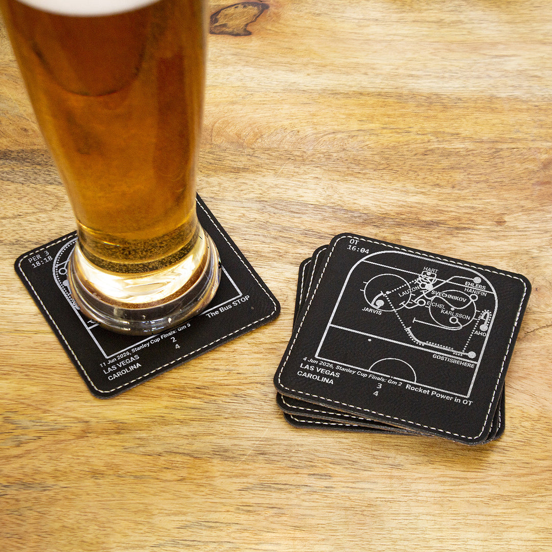 <b>2026 Champions</b> Hurricanes Plays: Leatherette Coasters (Set of 4)