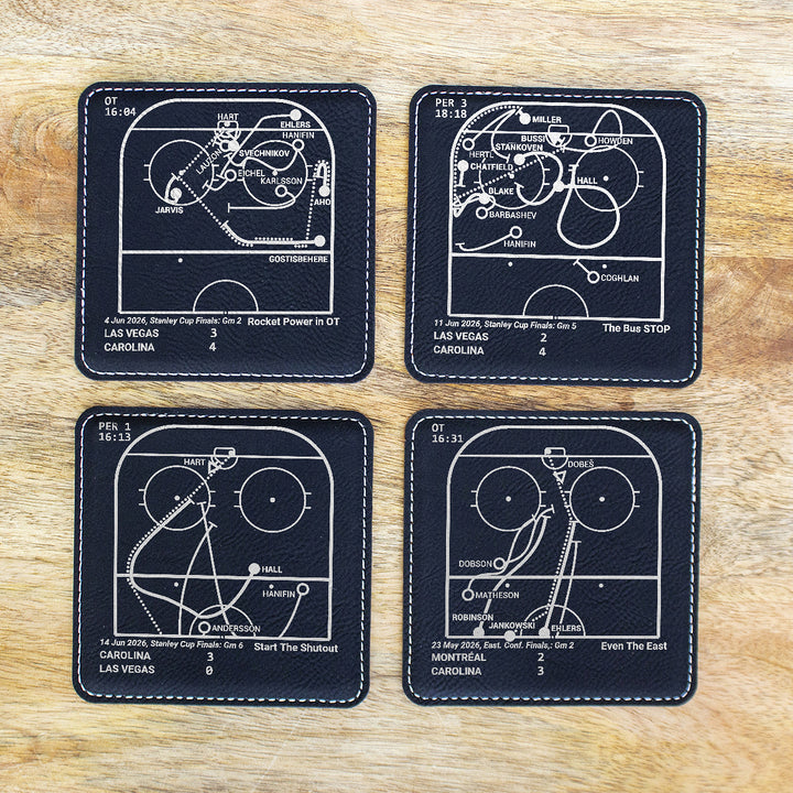 <b>2026 Champions</b> Hurricanes Plays: Leatherette Coasters (Set of 4)