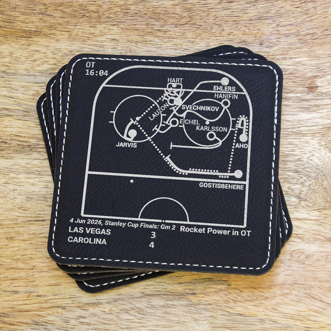 <b>2026 Champions</b> Hurricanes Plays: Leatherette Coasters (Set of 4)