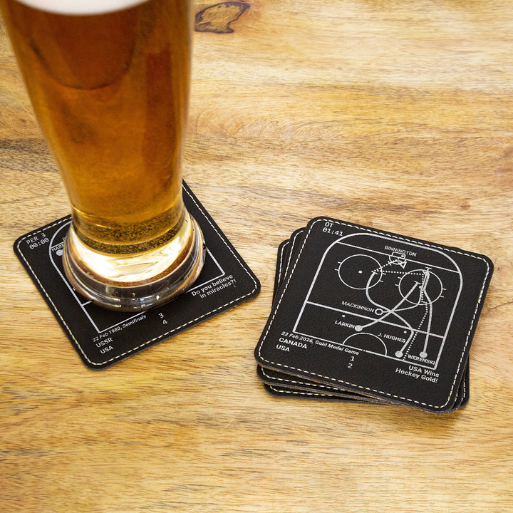 United States Men's National Hockey Team Greatest Goals: Leatherette Coasters (Set of 4)