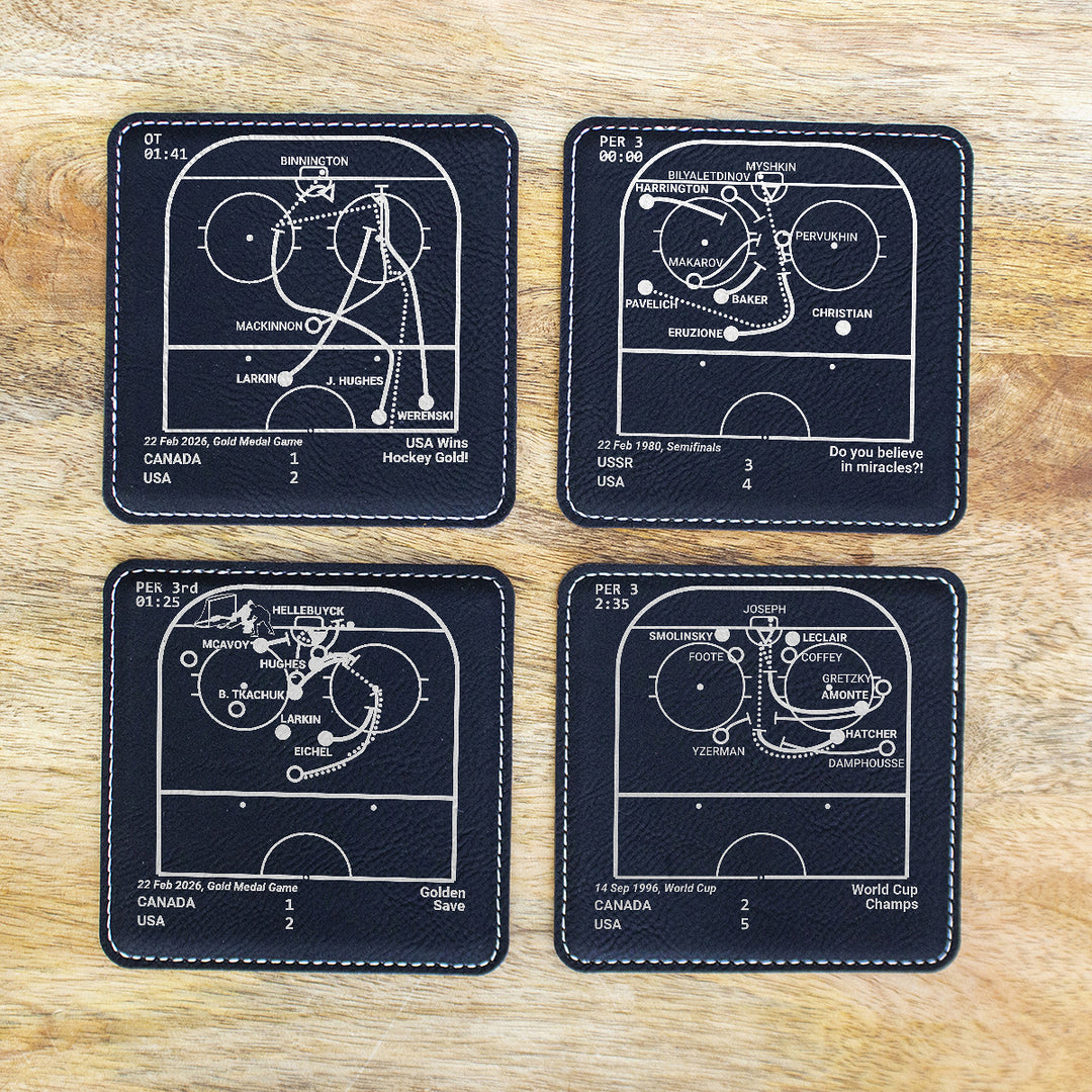United States Men's National Hockey Team Greatest Goals: Leatherette Coasters (Set of 4)