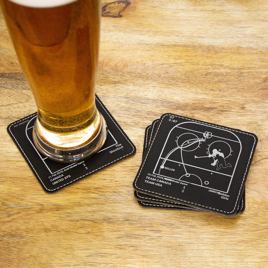 United States Women's National Hockey Team Greatest Goals: Leatherette Coasters (Set of 4)