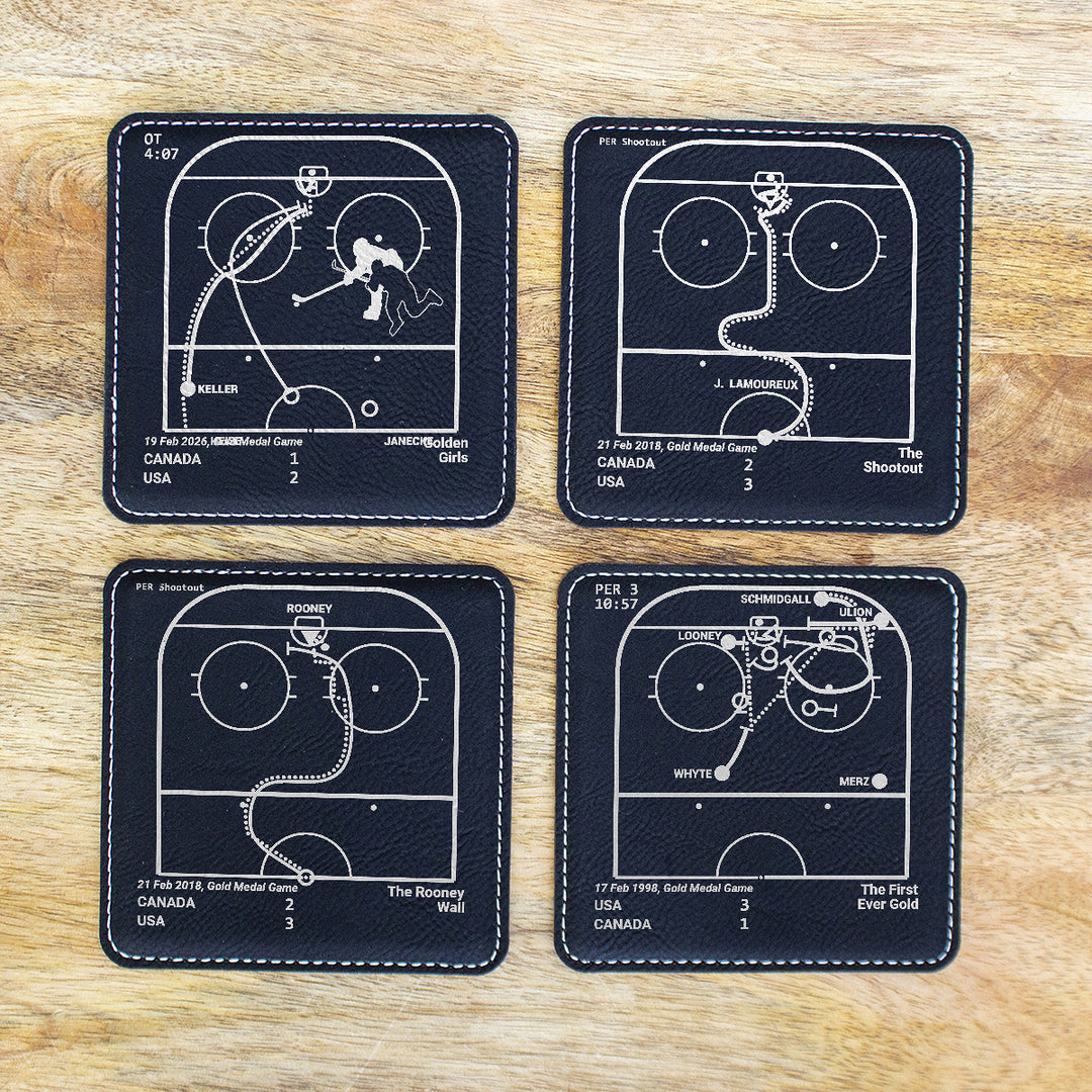 United States Women's National Hockey Team Greatest Goals: Leatherette Coasters (Set of 4)